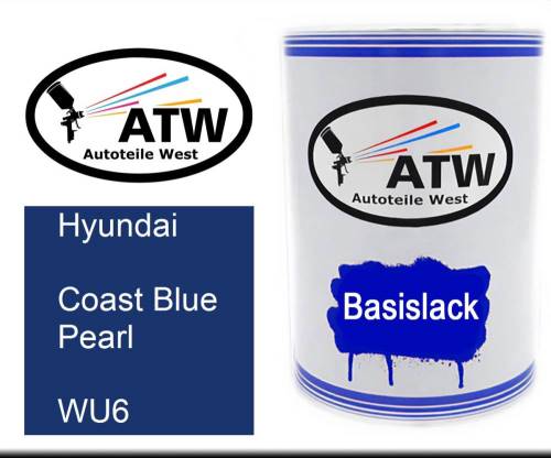 Hyundai, Coast Blue Pearl, WU6: 500ml Lackdose, von ATW Autoteile West.